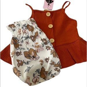 Shishifang Baby Girls 2pc shorts outfit Size 0-6months